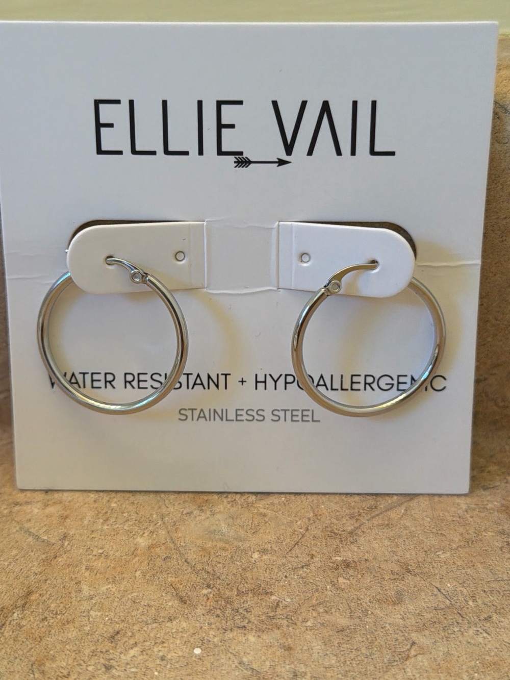 Ellie Vail Silver Stainless Steel Hoop Earrings
